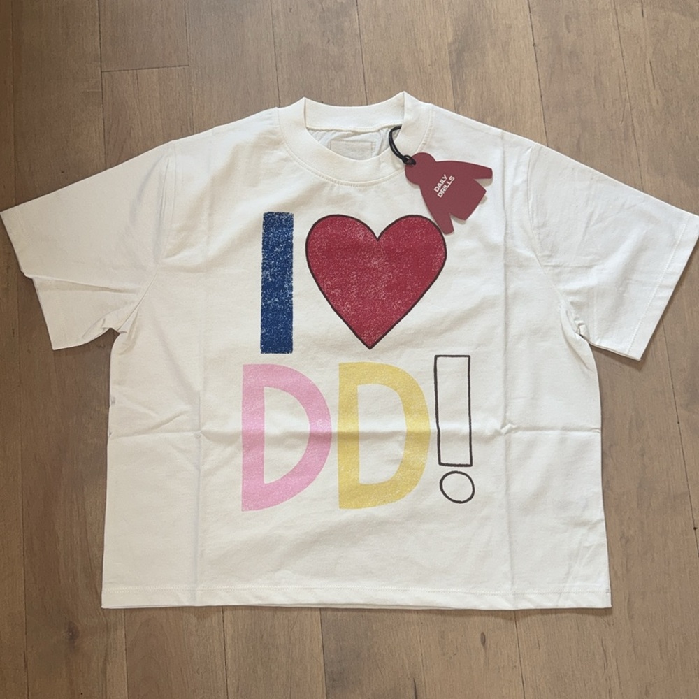 Daily drills boxy crew neck short sleeve "I heart DD" tee